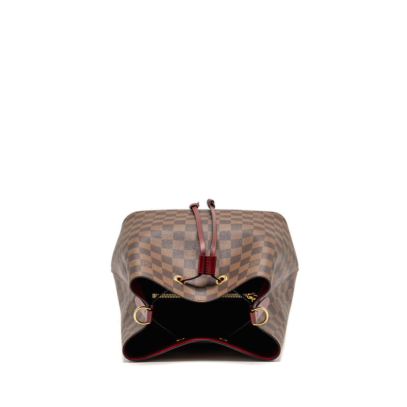 Louis Vuitton Neo Noe Damier Ebene Canvas Brown / Berry GHW