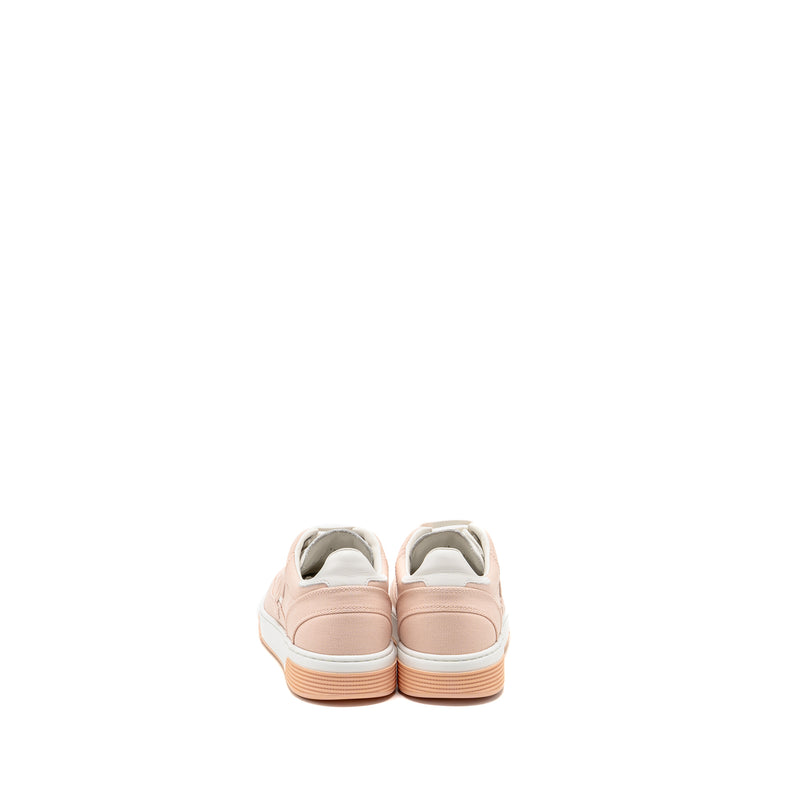 Chanel Size 37.5 CC Logo Sneakers Cotton Light Pink/White