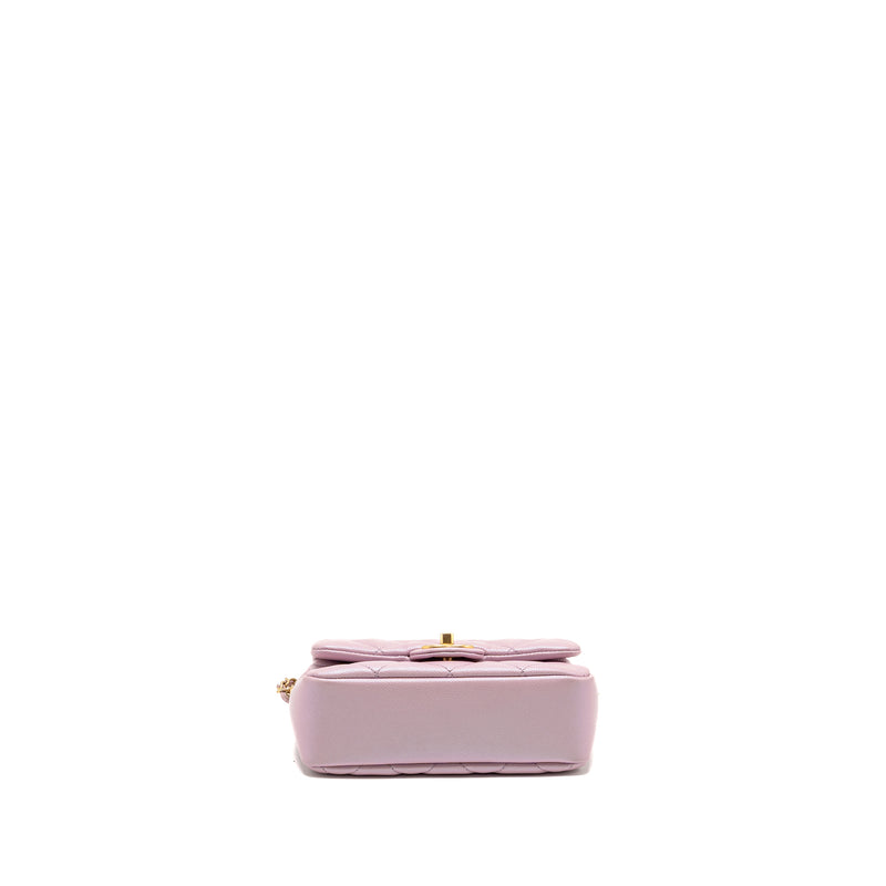 Chanel 21K My Perfect Mini Flap Bag Caviar Iridescent Pink GHW (Microchip)