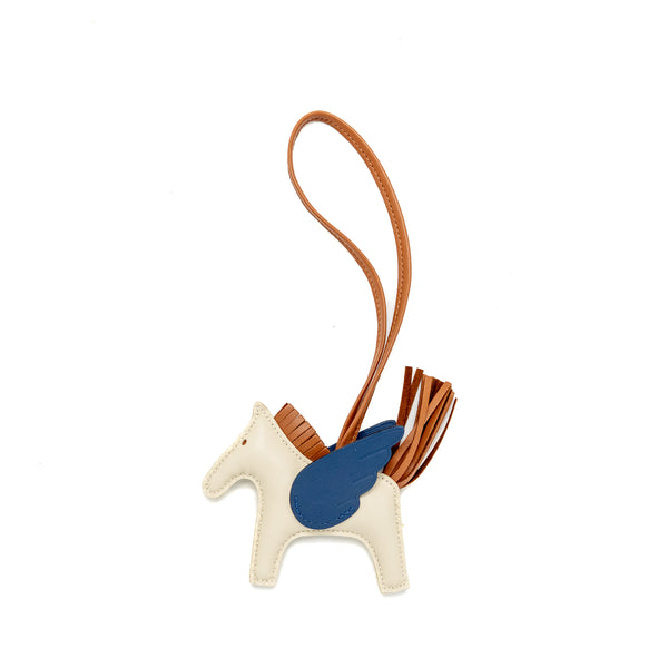 Hermes Rodeo Pegase PM Bag Charm Carie/Gold/Bleu Tie Stamp W