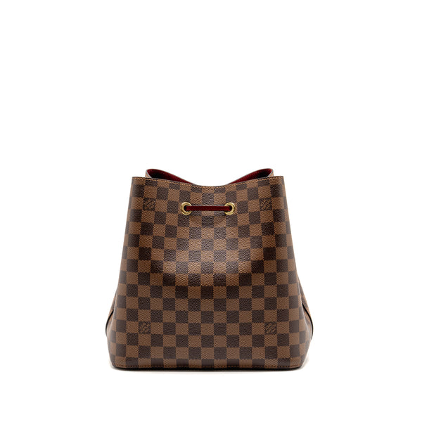 Louis Vuitton Neo Noe Damier Ebene Canvas Brown / Berry GHW