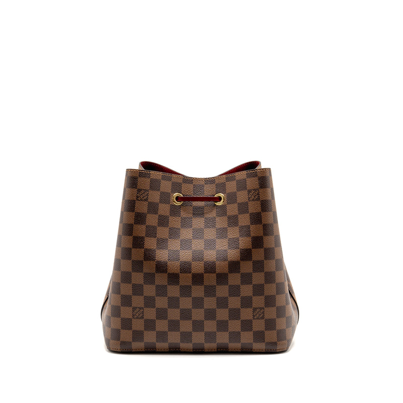 Louis Vuitton Neo Noe Damier Ebene Canvas Brown / Berry GHW