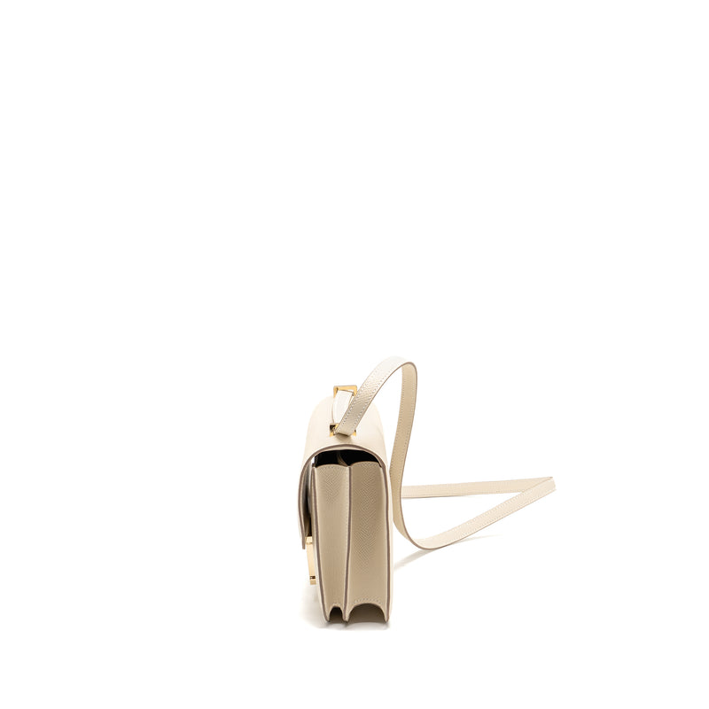 Hermes Mini Constance Epsom craie LGHW Stamp W