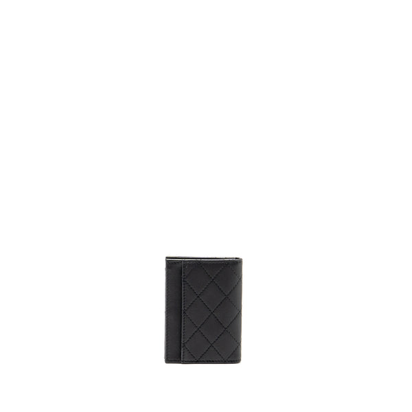 Chanel Quilted CC Card Holder Calfskin Black with Black Hardware (Microchip)