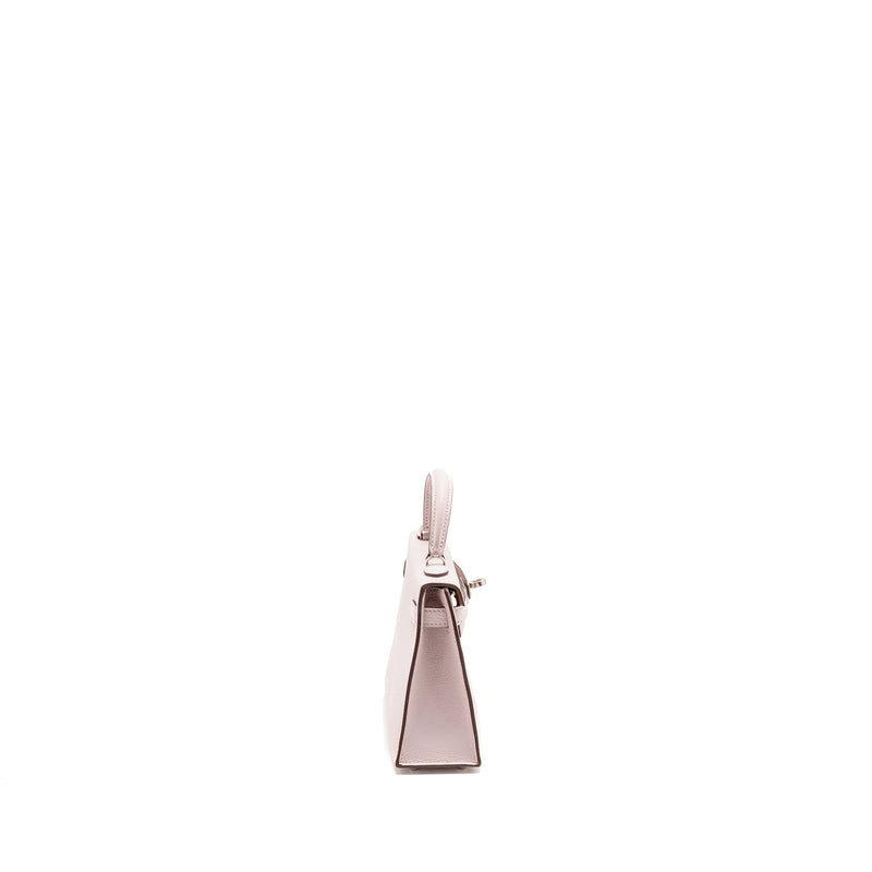 Hermes Mini Kelly II special order chevre mysore leather mauve pale / gold SHW stamp B