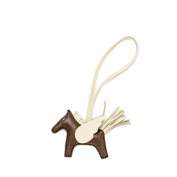 Hermes Rodeo Pegase PM Bag Charm Chocolate/Craie Stamp W