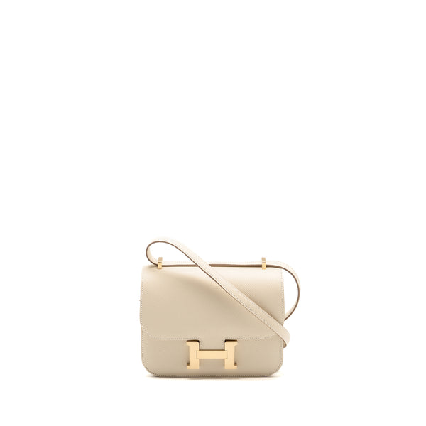 Hermes Mini Constance Epsom craie LGHW Stamp W