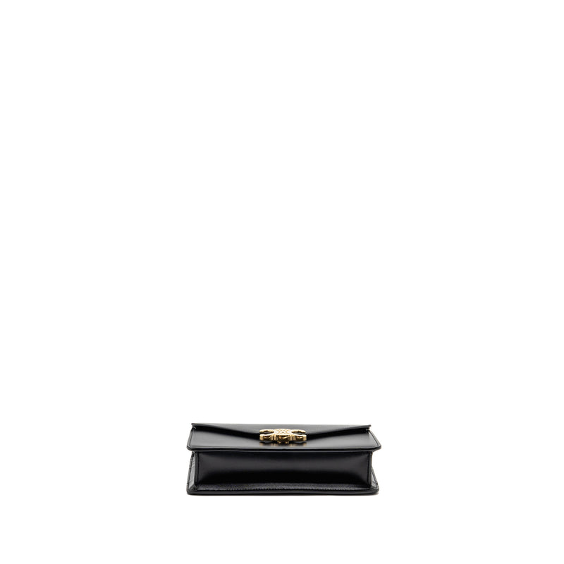 Celine Triomphe Wallet on Chain Margo Shiny Calfskin Black GHW