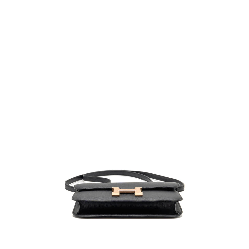 Hermes Constance Elan Epsom Black RGHW Stamp K