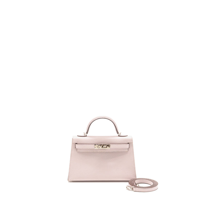 Hermes Mini Kelly II special order chevre mysore leather mauve pale / gold SHW stamp B
