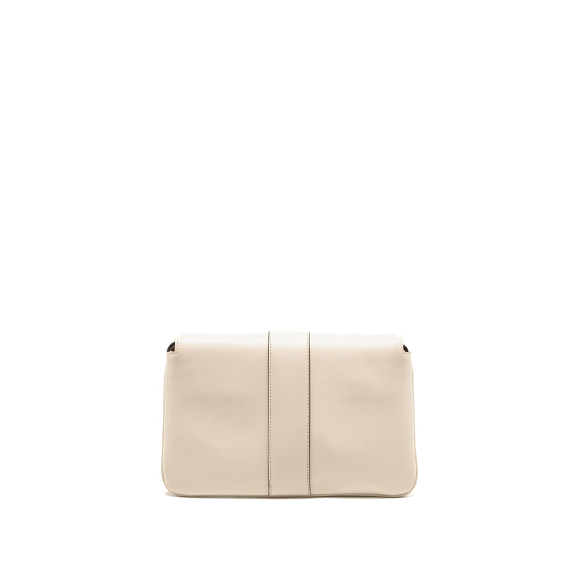 Gucci Small Arli Flap Bag Calfskin White GHW
