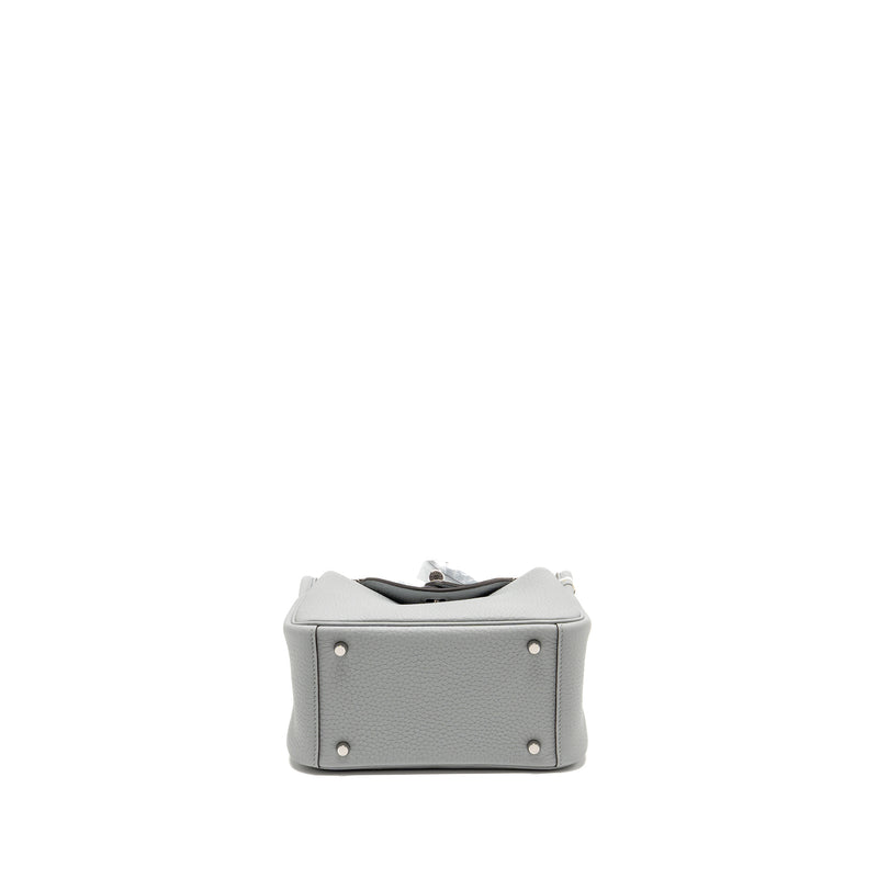 Hermes Mini Lindy II Clemence Blue Glacier SHW Stamp K