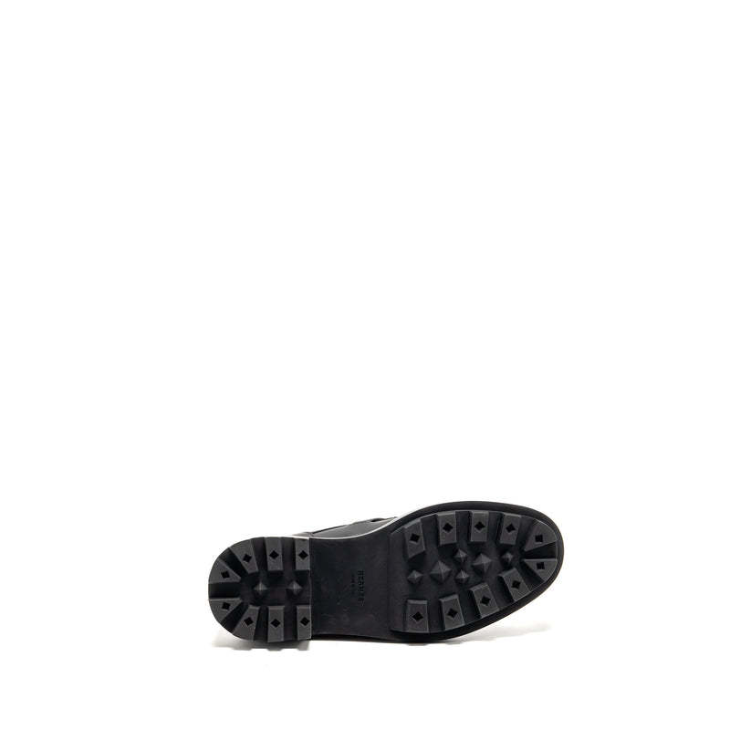 Hermes size 37 Richelieu Derby First Loafer Black SHW