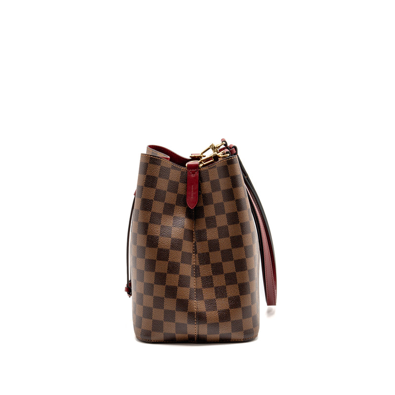 Louis Vuitton Neo Noe Damier Ebene Canvas Brown / Berry GHW
