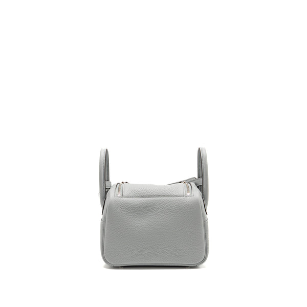 Hermes Mini Lindy II Clemence Blue Glacier SHW Stamp K