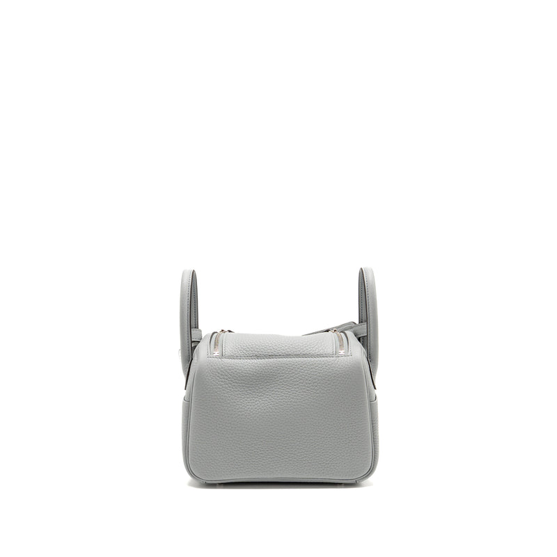 Hermes Mini Lindy II Clemence Blue Glacier SHW Stamp K