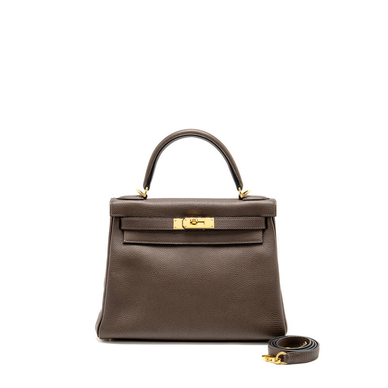 Hermes Kelly 28 Togo C4 Ecorce GHW Stamp Square R