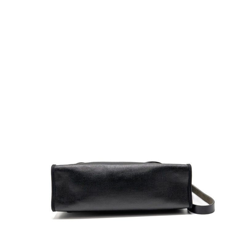 Hermes Herbag 31 Zip Bag Berline Canvas/Hunter Leather Black/ECRU-Black SHW Stamp D