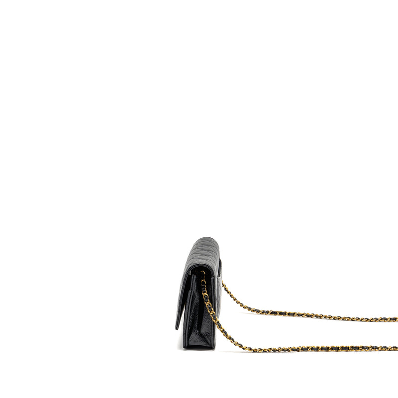Chanel Classic Wallet On Chain Caviar Black GHW (microchip)