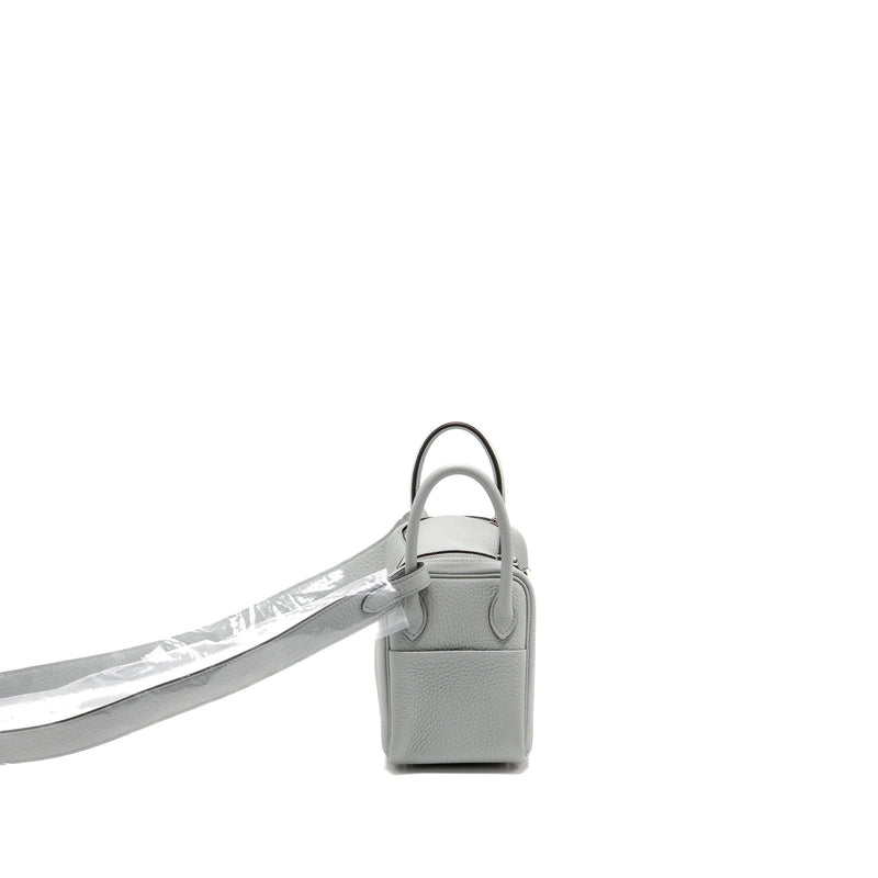 Hermes Mini Lindy II Clemence Blue Glacier SHW Stamp K