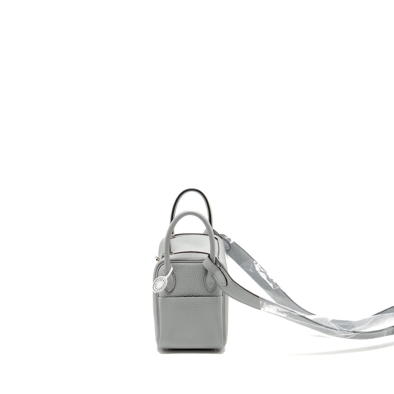 Hermes Mini Lindy II Clemence Blue Glacier SHW Stamp K