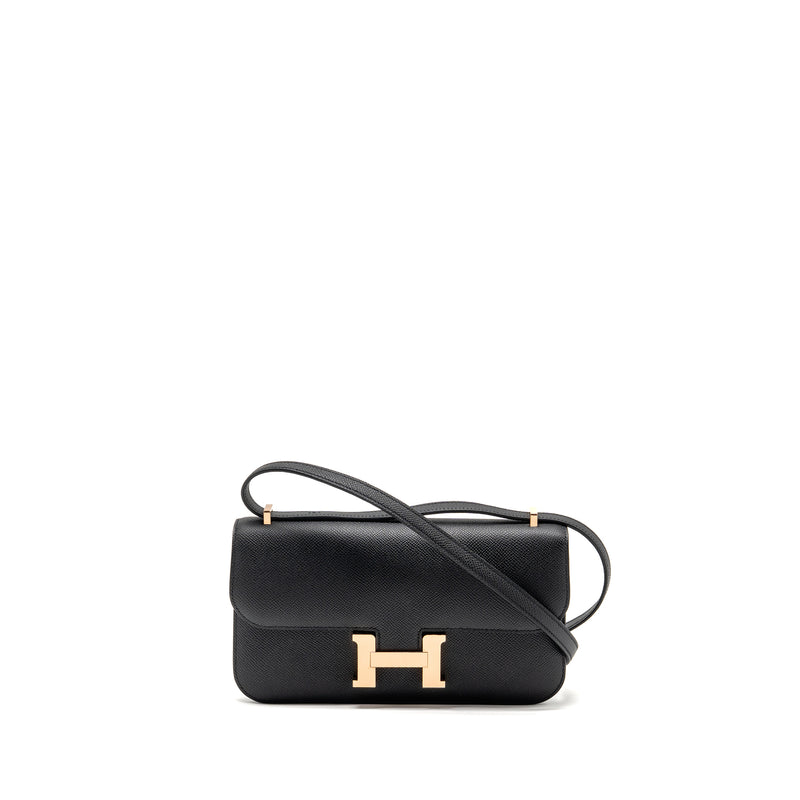 Hermes Constance Elan Epsom Black RGHW Stamp K