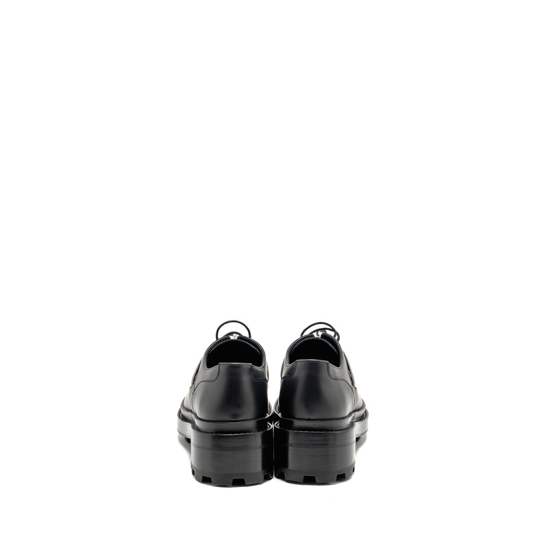 Hermes size 37 Richelieu Derby First Loafer Black SHW
