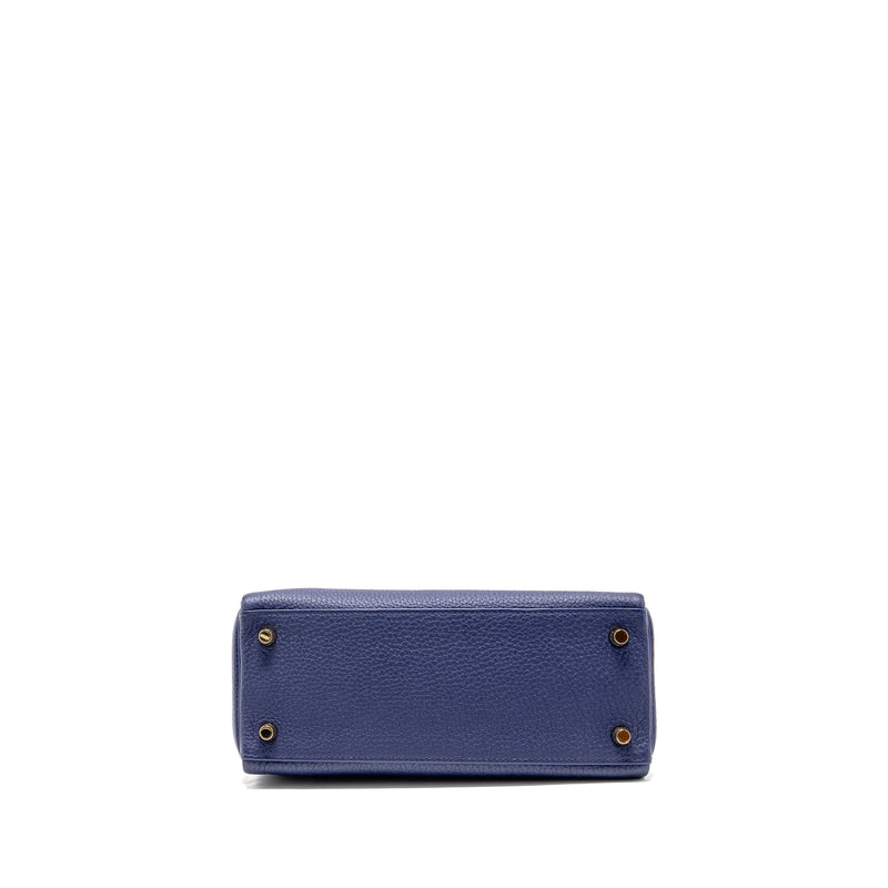 Hermes Kelly 25 Togo Blue GHW Stamp C