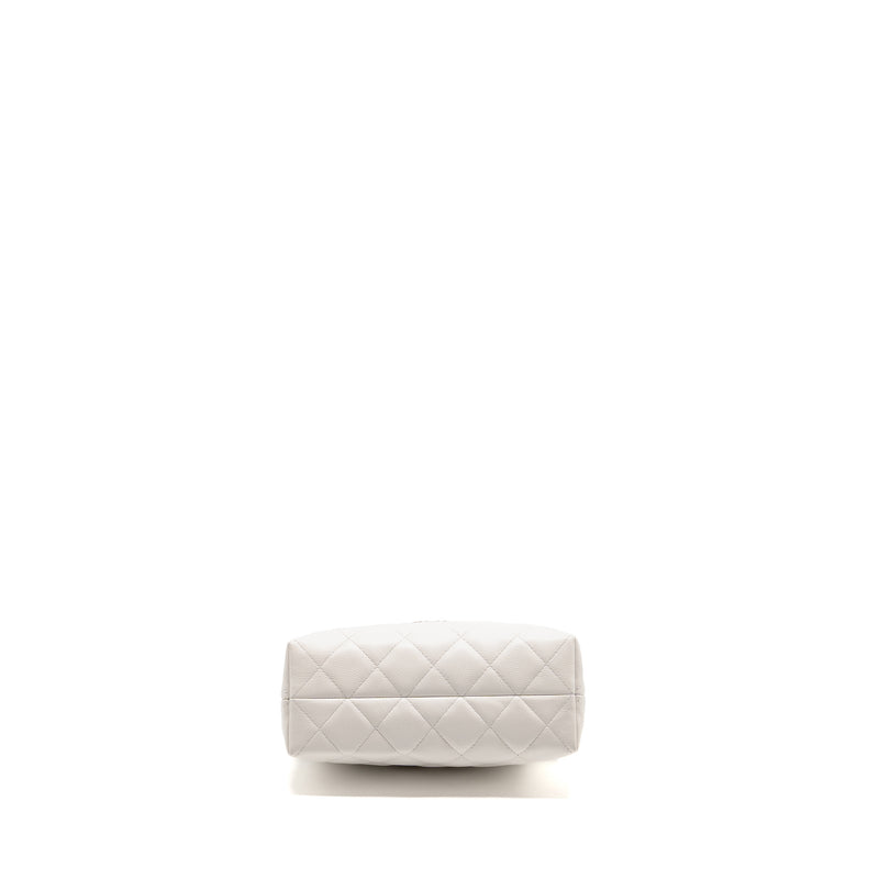 Chanel 25S Coco Crush Handle Bag Caviar White LGHW (Microchip)