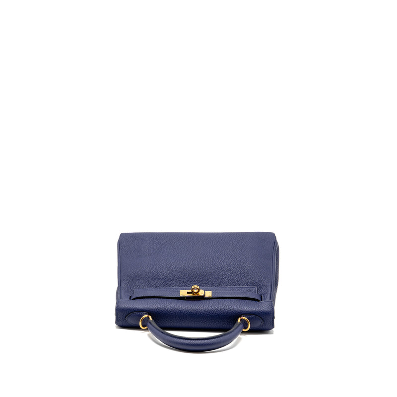 Hermes Kelly 25 Togo Blue GHW Stamp C