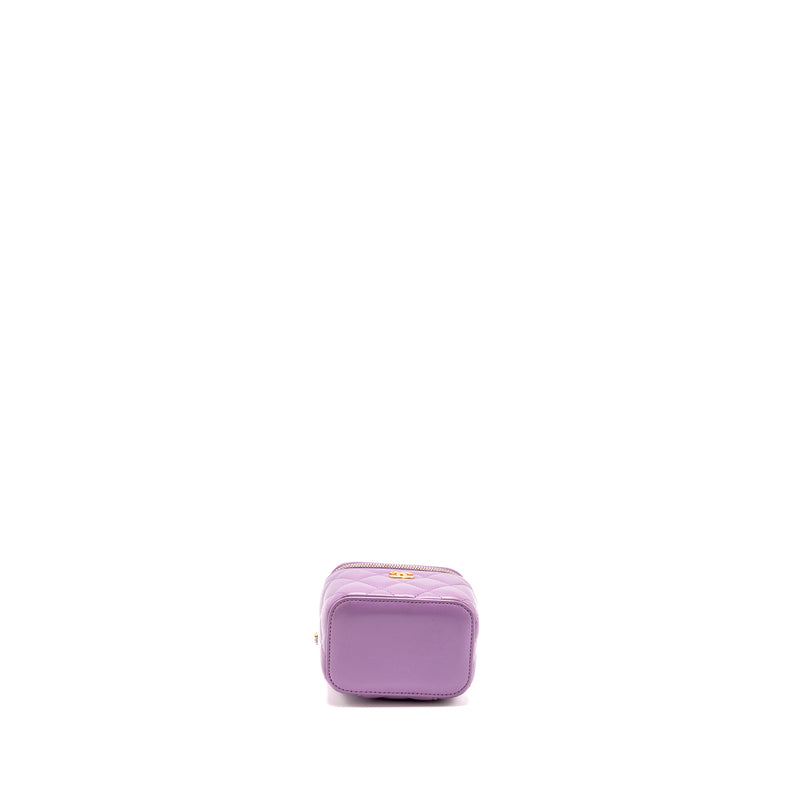 Chanel Pearl Crush Mini Vanity With Chain Lambskin Purple GHW