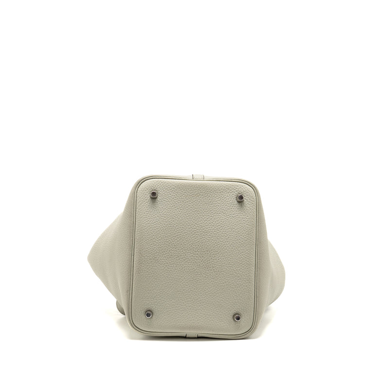 Hermes Picotin 22 lock bag Clemence Gris Neve SHW stamp B