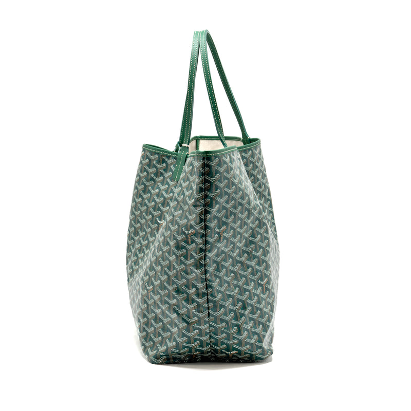 Goyard Saint Louis GM Tote Goyardine Canvas/Calfskin Green SHW
