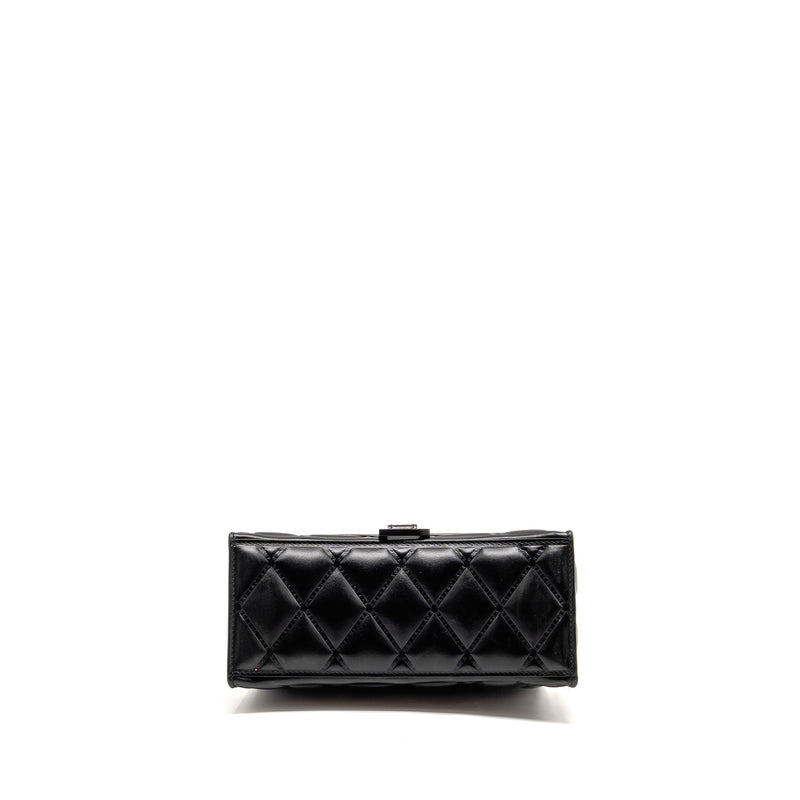 Balenciaga Small Hourglass Bag Quilted Calfskin So Black