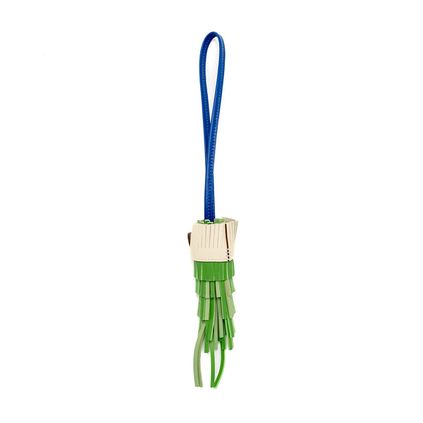 Hermes Chouette Bag Charm Milo Lambskin/Swift Calfskin Vert Yucca/Vert Criquet/Blue De France/Nata/Blanc Stamp W