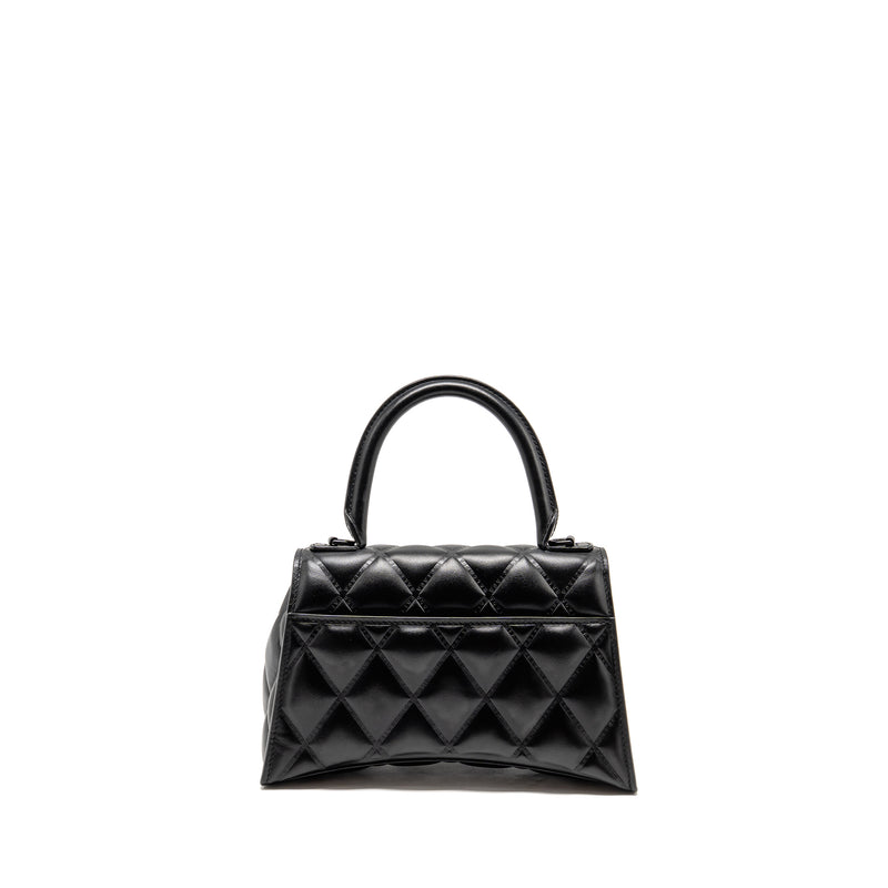 Balenciaga Small Hourglass Bag Quilted Calfskin So Black