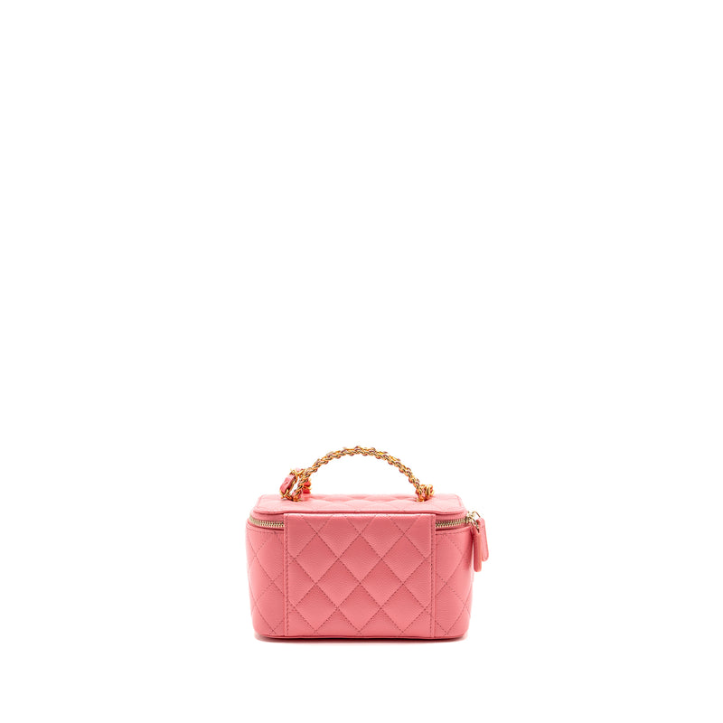 Chanel Letter Top Handle Long Vanity Caviar Pink GHW
