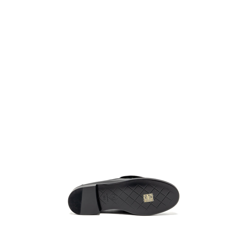 Chanel Size 39 Turnlock Loafer Lambskin Black LGHW