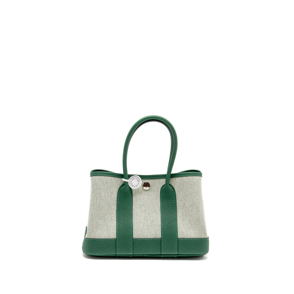 Hermes Neo Garden Party 23 Canvas/Negonda Ecru/Vert Moyen SHW Stamp K