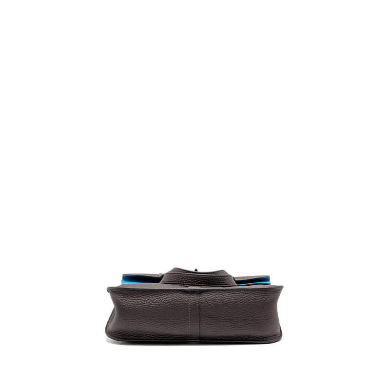 Hermes Halzan 25 Clemence Ebene/Zanzibar Blue GHW Stamp W