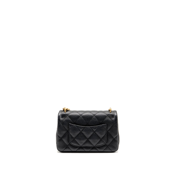 Chanel Coco Love Mini Flap Bag Adjustable Chain Caviar Black GHW (Microchip)