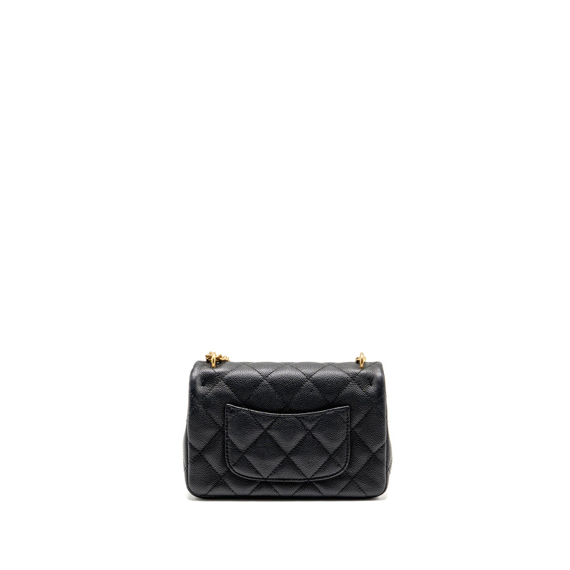 Chanel Coco Love Mini Flap Bag Adjustable Chain Caviar Black GHW (Microchip)