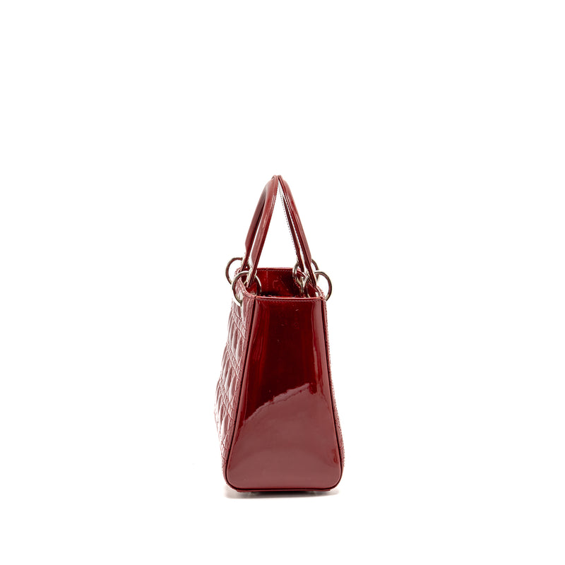 Dior Medium Lady Dior Patent Red SHW