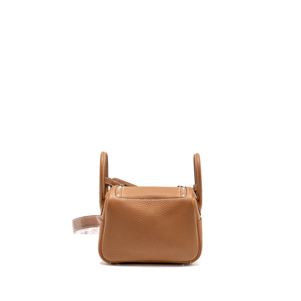 HERMES Mini Lindy II Clemence Gold SHW Stamp W