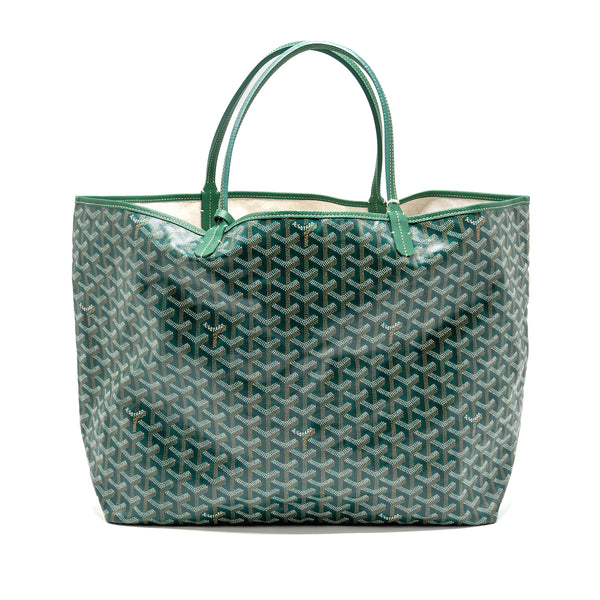 Goyard Saint Louis GM Tote Goyardine Canvas/Calfskin Green SHW