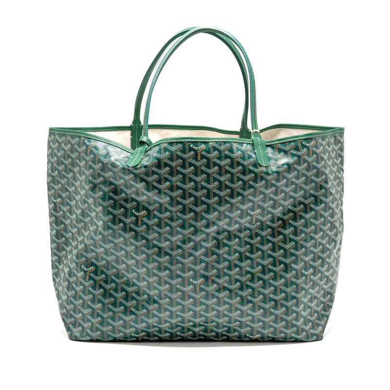 Goyard Saint Louis GM Tote Goyardine Canvas/Calfskin Green SHW