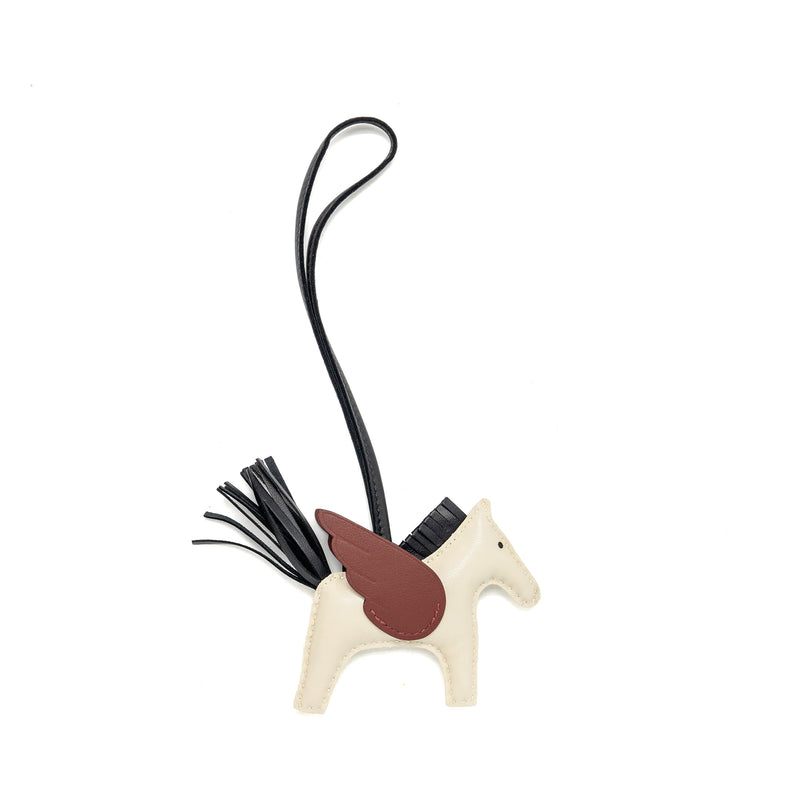 Hermes Rodeo Pegase PM Bag Charm Craie/Black/Rouge H Stamp B