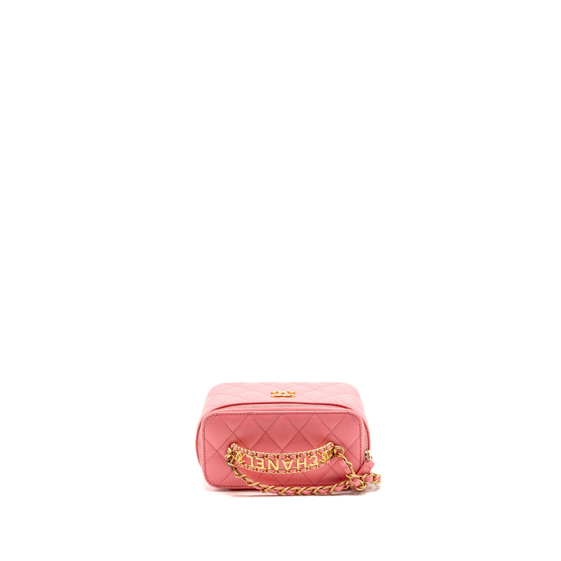 Chanel Letter Top Handle Long Vanity Caviar Pink GHW