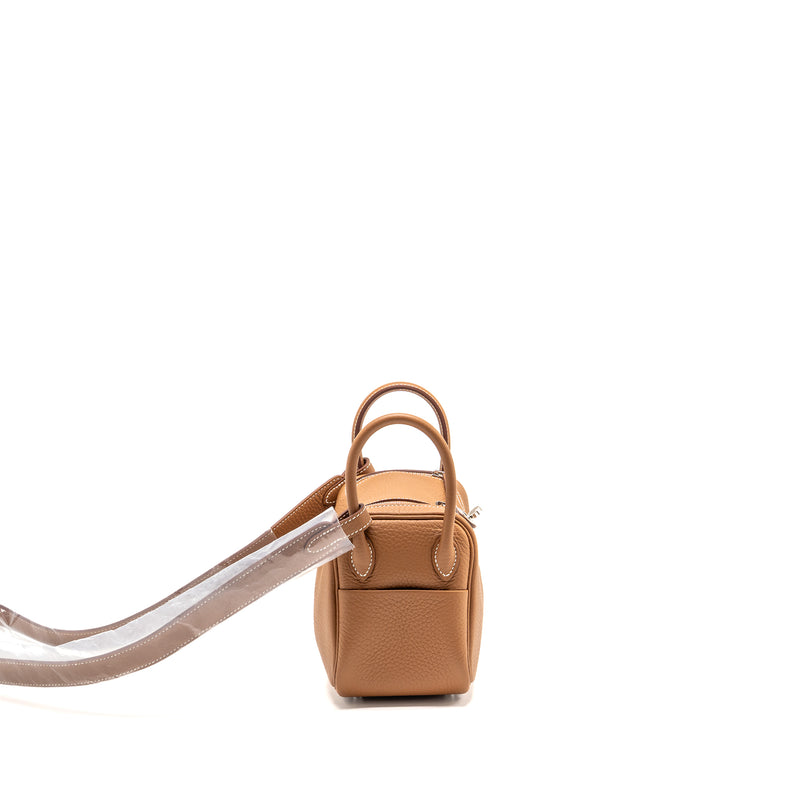 HERMES Mini Lindy II Clemence Gold SHW Stamp W