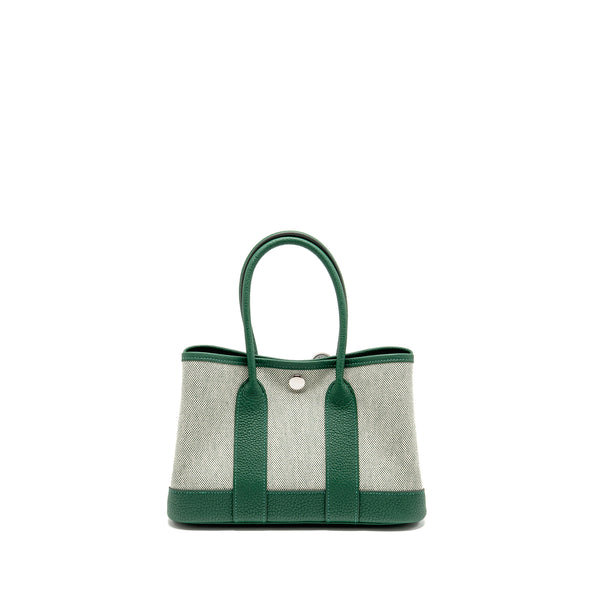 Hermes Neo Garden Party 23 Canvas/Negonda Ecru/Vert Moyen SHW Stamp K